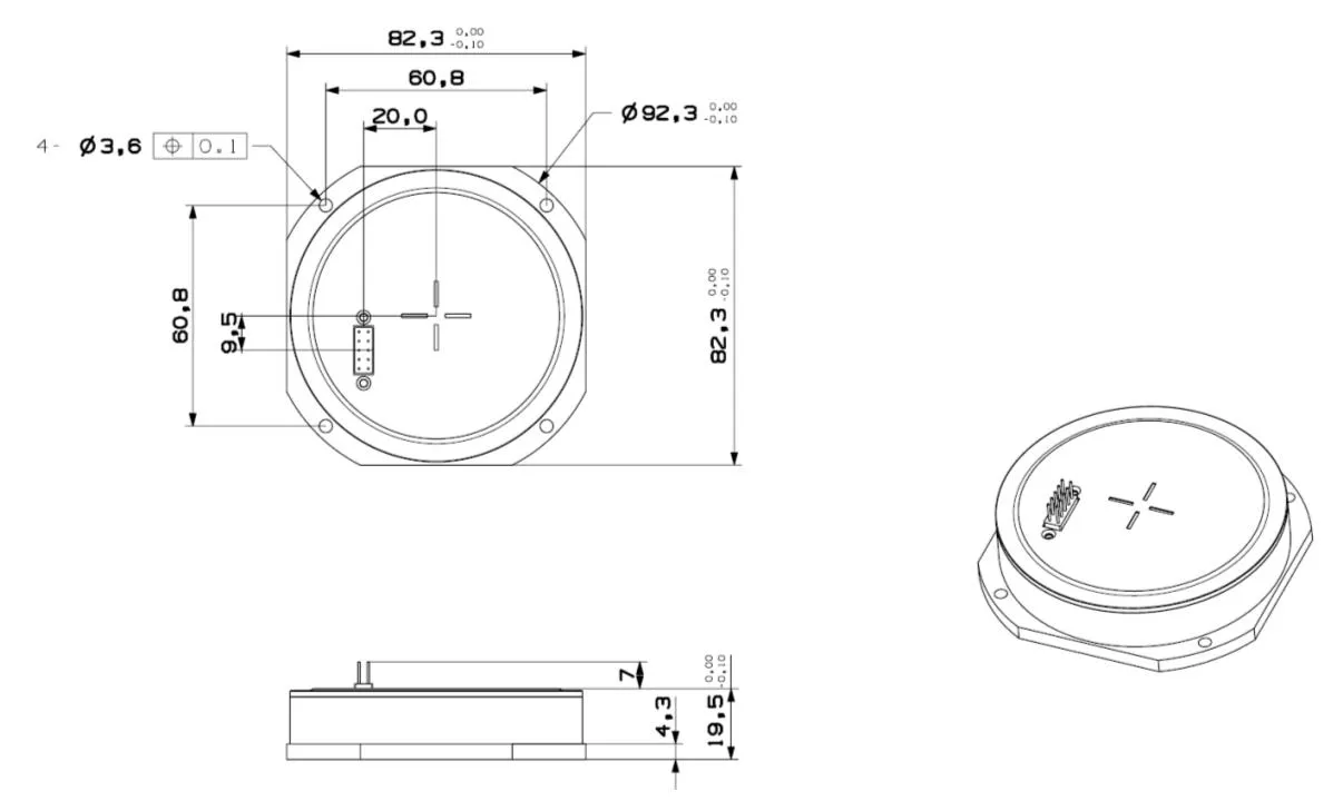 Giroscópio de fibra óptica micro-nano integrado de alta precisão FOG com estabilidade de viés zero ≤ 0,8°/h 10s 2